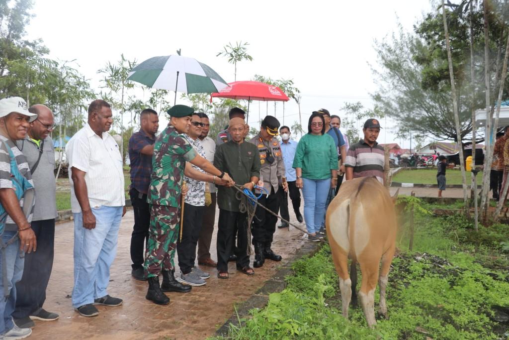 PENJABAT BUPATI SERAHKAN BANTUAN 3 EKOR SAPI KEPADA PHBI KABUPATEN MAPPI